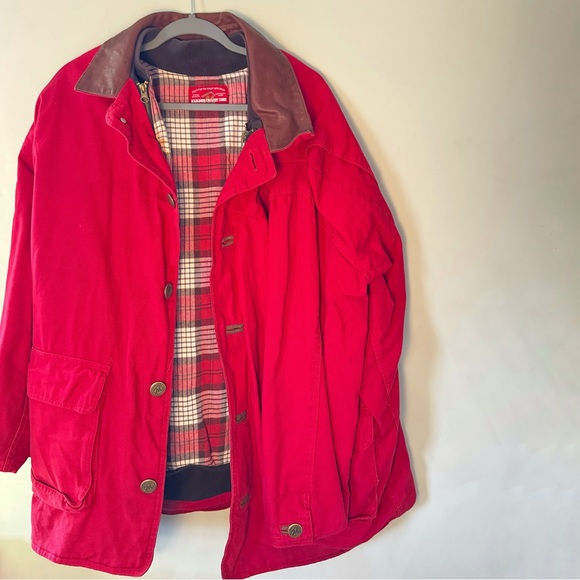 Vintage Marlboro Country Store Red Barn Coat Jacket Leather Trim - Picture 5 of 15